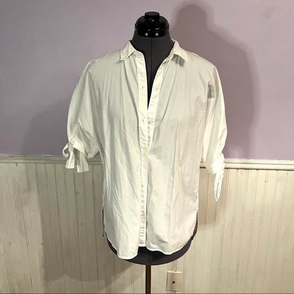 Cotton 3/4 Sleeve Button Down Top - Picture 1 of 7
